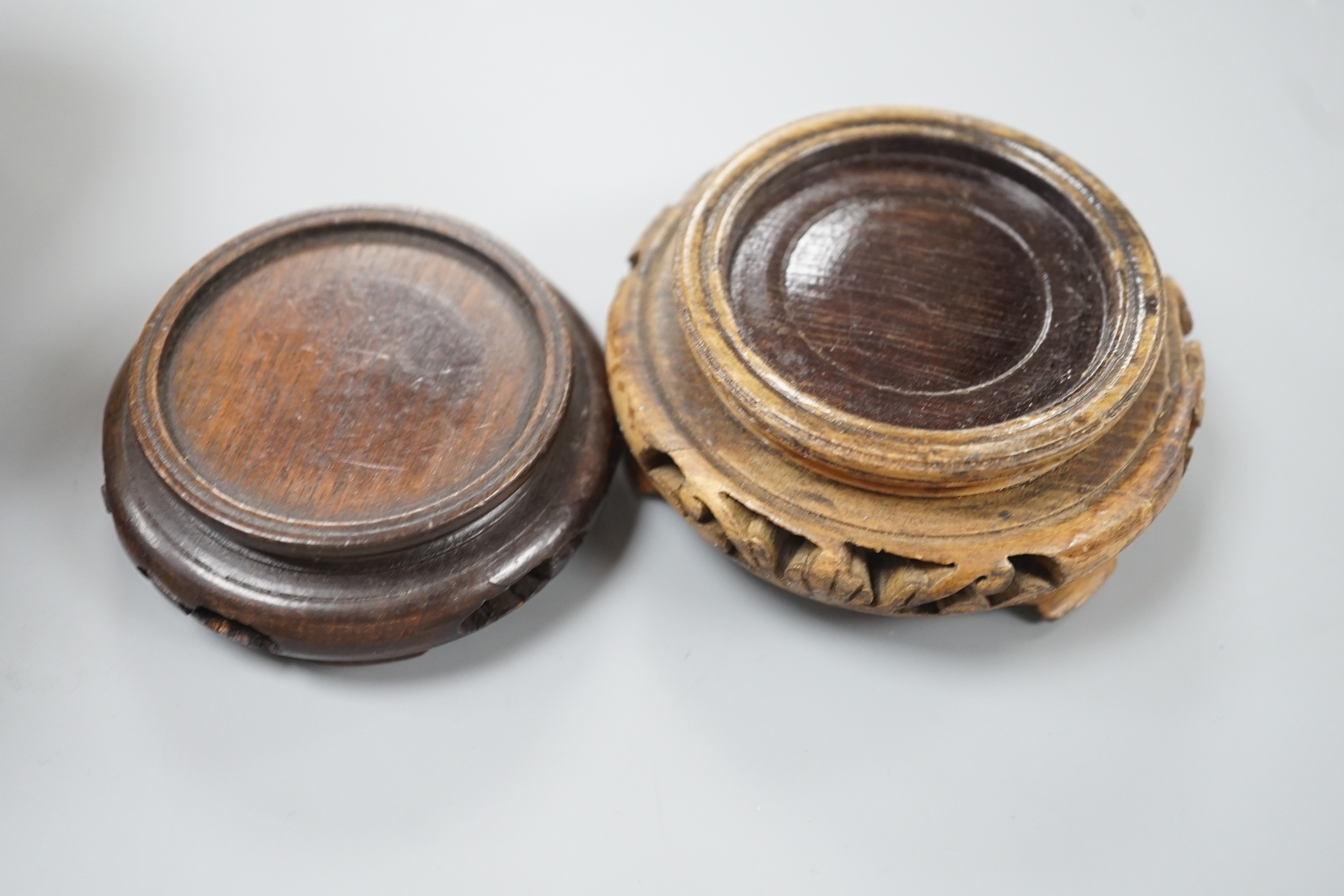 A group of Japanese small or miniature Kutani and Imari vessels and three Satsuma pottery mounted brooches, largest 11.7cm